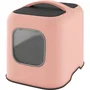 ROTHO Maison toilette pour chat, bac à litière fermé avec filtre anti-odeurs - 51 x 39 x 40 cm, rose, plastique recyclé - Référence Rotho Mypet