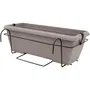 Garden ID Teramo - Kit Jardinière avec Support Métal et Plateau Intégré - Effet Pierre Taupe - 50 cm - 10,5 L - Auto-arrosage - Design Recyclable