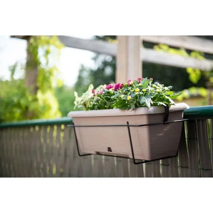 Garden ID Teramo - Kit Jardinière avec Support Métal et Plateau Intégré - Effet Pierre Taupe - 50 cm - 10,5 L - Auto-arrosage - Design Recyclable Garden ID Teramo - Kit Jardinière avec Support Métal et Plateau Intégré - Effet Pierre Taupe - 50 cm - 10,5 L - Auto-arrosage - Design Recyclable