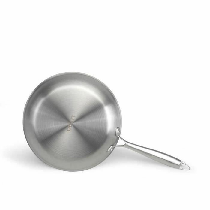 Livoo Poêle Brigade en acier inoxydable Triply 24 cm