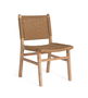 GINER Y COLOMER - Lot de 2 chaises en bois de caoutchouc avec assise en fibre synthétique tressée - Design contemporain - Couleur naturelle - 86 x 57 x 50 cm