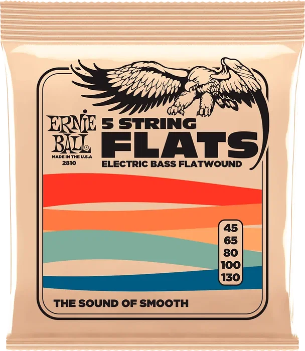 ERNIEBALL 5ST.45-130 Jeu de cordes basses électriques entorchées plates, calibre 45-130