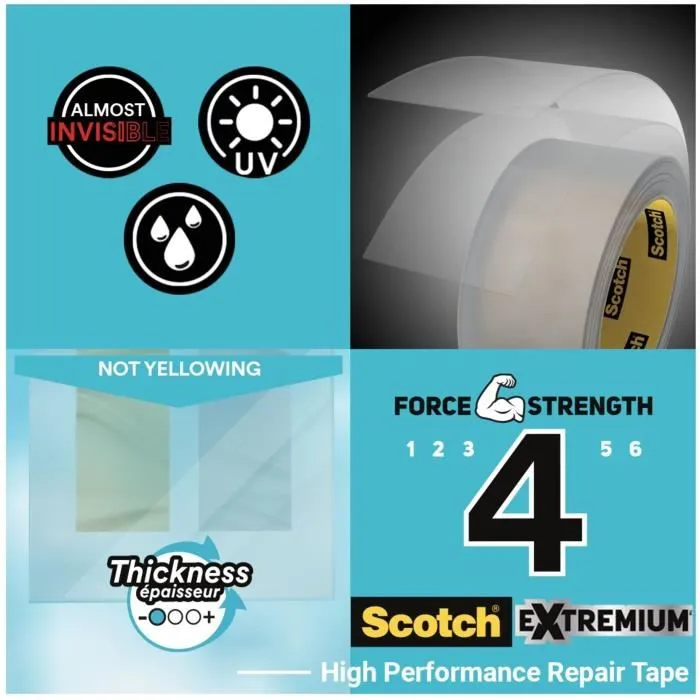Scotch Extremium Invisible Ruban adhésif transparent 48 mm x 20 m Scotch Extremium Invisible Ruban adhésif transparent 48 mm x 20 m