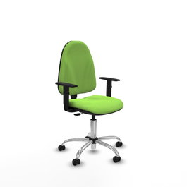 PIQUERAS Y CRESPO Chaise de bureau Algarra, tissu pistache, base chromée