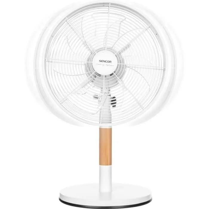Sencor SFE 3080WH Ventilateur de bureau avec pales en bois et design métal Sencor SFE 3080WH Ventilateur de bureau avec pales en bois et design métal