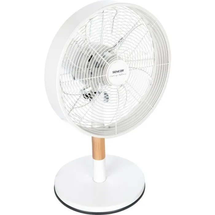 Sencor SFE 3080WH Ventilateur de bureau avec pales en bois et design métal Sencor SFE 3080WH Ventilateur de bureau avec pales en bois et design métal