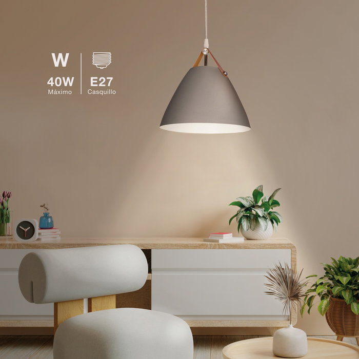 Suspension Série Dianza E27 Ø270mm Gris et Blanc Suspension Série Dianza E27 Ø270mm Gris et Blanc