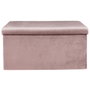 Home Deco Factory Pouf Coffre Pliable Giulia Rose Pâle