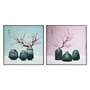 DKD Home Decor Cadre Vase Oriental Aluminium et Bois MDF 80 x 3 x 80 cm (2 Unités)