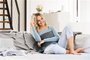 Beurer HK-123 XXL - Coussin chauffant électrique doux Gris Vert Planète, 100% matériau recyclé, dimensions 30 x 60 cm