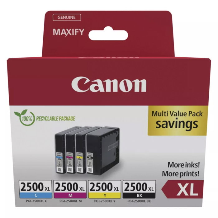 Canon Multipack de cartouches d'encre PGI-2500XL BK/C/M/Y XL