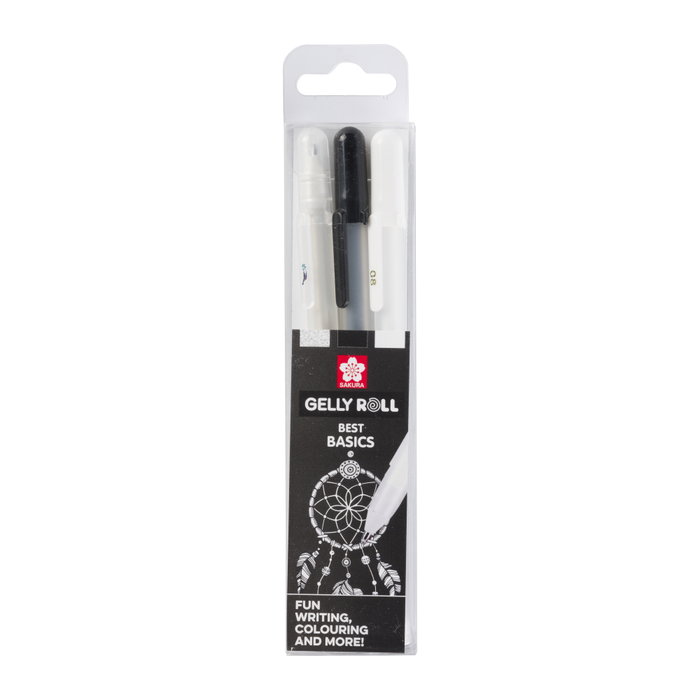 Sakura Gelly Roll Mixed Étui de 3 Stylos Transparents Noir et Blanc Sakura Gelly Roll Mixed Étui de 3 Stylos Transparents Noir et Blanc