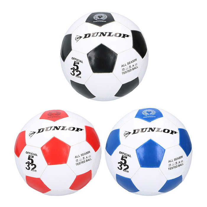 Ballon de Football Dunlop Blanc Cuir Ballon de Football Dunlop Blanc Cuir