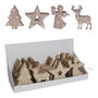 Home & Styling Figurine décorative en bois motif Noël avec LED 10x3x13cm couleurs assorties