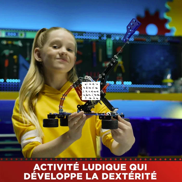 Bandai Meccano APM20106 Malette de Construction 5 en 1 - 437 Pièces - Tour Eiffel, Catapulte, Robot, Avion, Voiture - Jeu de Construction pour Enfants dès 10 Ans