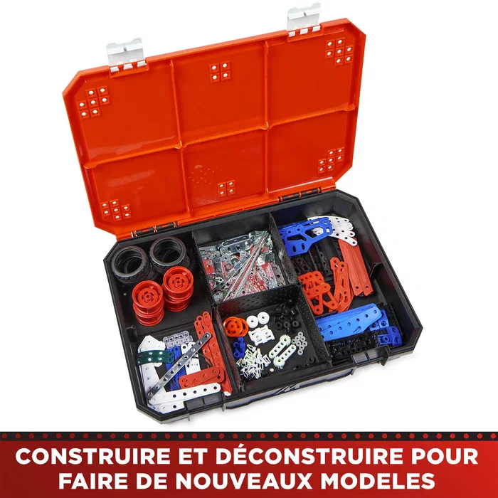 Bandai Meccano APM20106 Malette de Construction 5 en 1 - 437 Pièces - Tour Eiffel, Catapulte, Robot, Avion, Voiture - Jeu de Construction pour Enfants dès 10 Ans