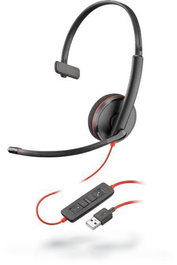 Poly Blackwire C3210 Casque avec Micro avec Réduction de Bruit, USB-A, pour Windows/Mac OS, Léger (87 g)