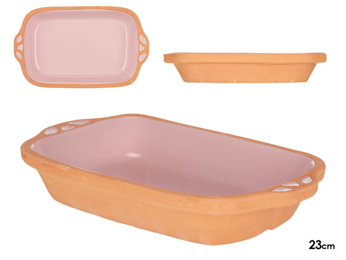 La Dehesa Cazuela en Terre Cuite Rectangulaire avec Anses 23 cm Rose (Set de 8) La Dehesa Cazuela en Terre Cuite Rectangulaire avec Anses 23 cm Rose (Set de 8)