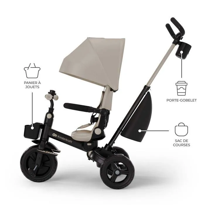 Kinderkraft AVEO 2 PLUS Tricycle évolutif 6 fonctions Beige