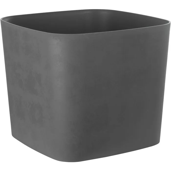 Garden Id Swing Carré - Pot de fleurs carré 40 x 40 h 32 cm, 36 litres, gris, pour intérieur et extérieur