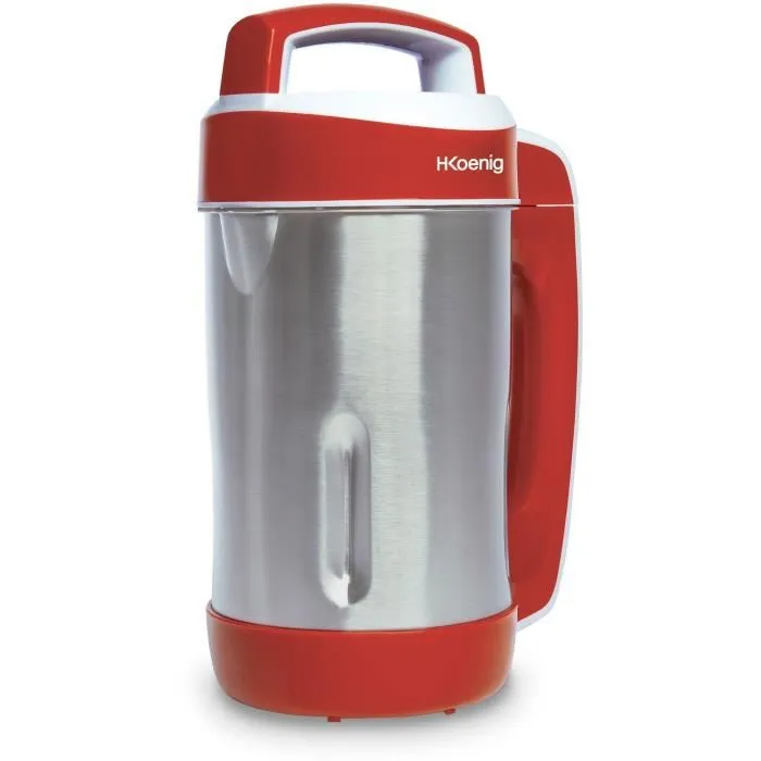 H.Koenig MXC18 Blender chauffant 850 W 1,1 L Inox - Soupe & compote - 2 programmes de cuisson (rouge)