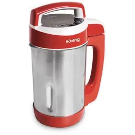 H.Koenig MXC18 Blender chauffant 850 W 1,1 L Inox - Soupe & compote - 2 programmes de cuisson (rouge)