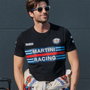Sparco T-shirt Martini-R manches courtes bleu clair Taille S