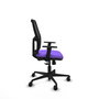 Chaise Alfera Synchro 4 positions tissu Violet Maille Noir Base en nylon noir Accoudoir 1D Sans appui-tête Roulettes 65mm nylon