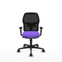Chaise Alfera Synchro 4 positions tissu Violet Maille Noir Base en nylon noir Accoudoir 1D Sans appui-tête Roulettes 65mm nylon
