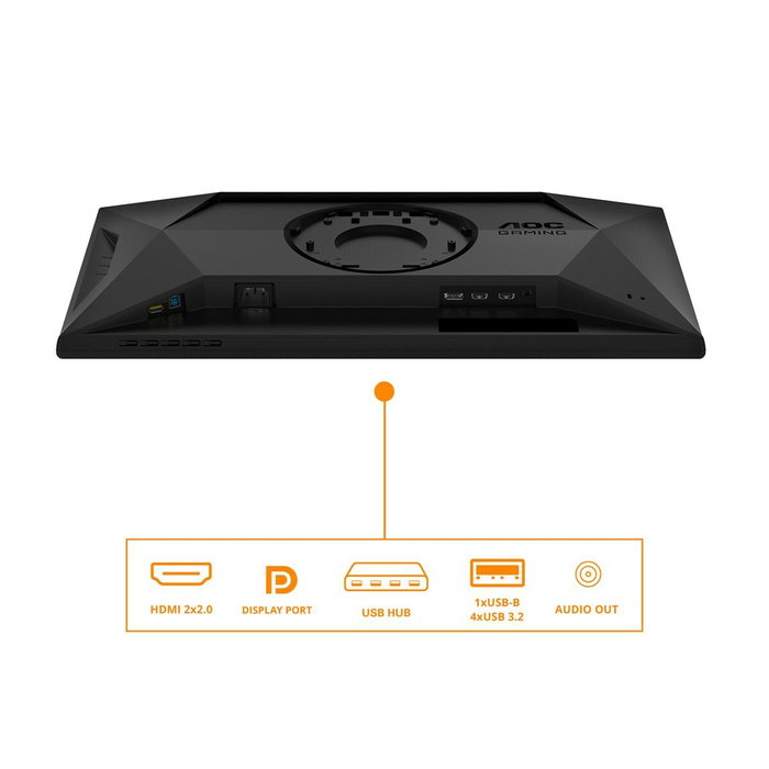 AOC - Moniteur Gaming 25G4SXU - Écran 24,5 Pouces Full HD 1920x1080, 1ms, 165Hz, HDMI, DisplayPort, USB Hub