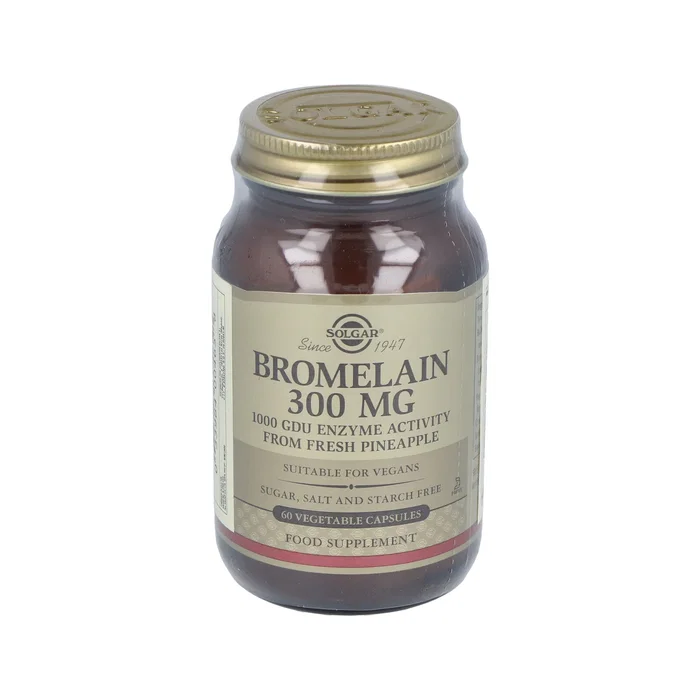 Solgar Bromelina 300 mg 60 gélules Complément alimentaire enzymatique végétalien Solgar Bromelina 300 mg 60 gélules Complément alimentaire enzymatique végétalien