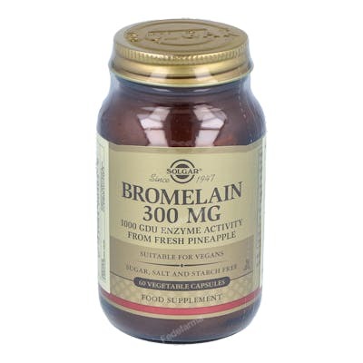 Solgar Bromelina 300 mg 60 gélules Complément alimentaire enzymatique végétalien Solgar Bromelina 300 mg 60 gélules Complément alimentaire enzymatique végétalien