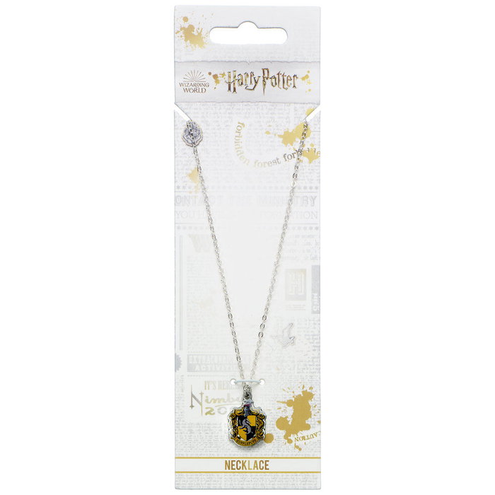 THE CARAT SHOP - Colgante Hufflepuff Harry Potter - Pendentif en alliage de zinc plaqué argent - Chaîne 40 cm + 5 cm extensible THE CARAT SHOP - Colgante Hufflepuff Harry Potter - Pendentif en alliage de zinc plaqué argent - Chaîne 40 cm + 5 cm extensible
