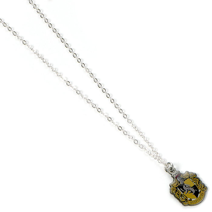 THE CARAT SHOP - Colgante Hufflepuff Harry Potter - Pendentif en alliage de zinc plaqué argent - Chaîne 40 cm + 5 cm extensible THE CARAT SHOP - Colgante Hufflepuff Harry Potter - Pendentif en alliage de zinc plaqué argent - Chaîne 40 cm + 5 cm extensible