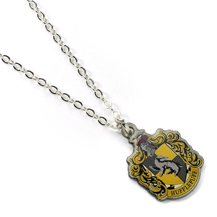 THE CARAT SHOP - Colgante Hufflepuff Harry Potter - Pendentif en alliage de zinc plaqué argent - Chaîne 40 cm + 5 cm extensible THE CARAT SHOP - Colgante Hufflepuff Harry Potter - Pendentif en alliage de zinc plaqué argent - Chaîne 40 cm + 5 cm extensible