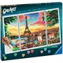 Ravensburger CreArt - Peinture par Numéros Panorama Paris, Triptyque 3 Canvases 80x50 cm, Loisir Créatif Adultes et Enfants à Partir de 12 Ans