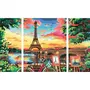 Ravensburger CreArt - Peinture par Numéros Panorama Paris, Triptyque 3 Canvases 80x50 cm, Loisir Créatif Adultes et Enfants à Partir de 12 Ans