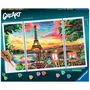 Ravensburger CreArt - Peinture par Numéros Panorama Paris, Triptyque 3 Canvases 80x50 cm, Loisir Créatif Adultes et Enfants à Partir de 12 Ans
