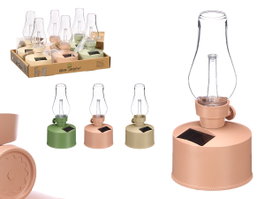 Ibergarden Lampe Solaire Bougeoir Assortie Couleurs Beige Vert Rose 10x21x10 cm Plastique LED (Set de 12)