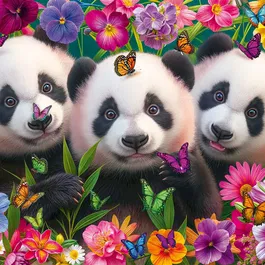 Schmidt Spiele Puzzle 200 pièces Panda Trio - Paysage magnifique - À partir de 8 ans