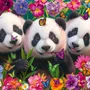Schmidt Spiele Puzzle 200 pièces Panda Trio - Paysage magnifique - À partir de 8 ans