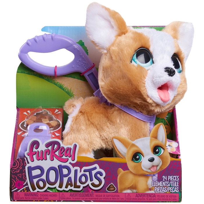 JUST PLAY FurReal Poop-A-Lots Corgi 28057 – Chiot interactif qui mange et défèque, promenade avec laisse et pelle, jouet pour enfants dès 4 ans