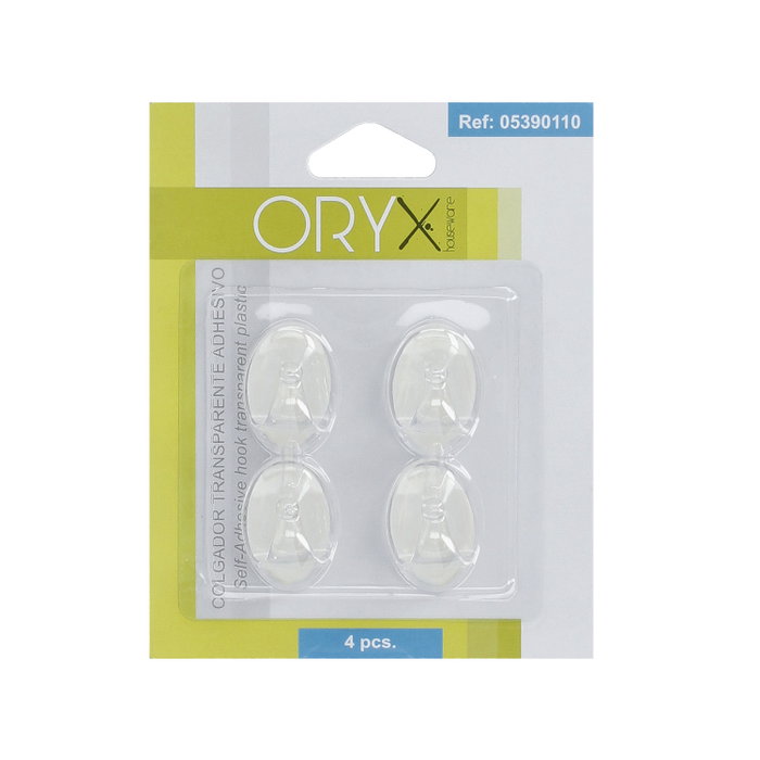 ORYX Crochet adhésif transparent petit format (blister de 4 unités)