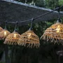 Lumisky Hawaii Light - Guirlande lumineuse connectable extérieure 10 ampoules filament LED E27 avec abat-jour polyrotin - Guirlande pour jardin et terrasses