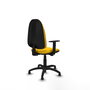 PIQUERAS Y CRESPO Chaise de bureau Algarra, tissu jaune, accoudoirs 1D