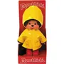 Bandai Peluche Monchhichi en Ciré Jaune Iconique avec Bottes Rouges - 20 cm - Pour Enfants Dès 24 Mois