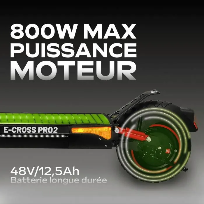 Urbanglide ECROSS PRO 2 Trottinette électrique tout-terrain 10" 48V 800W 13Ah Autonomie 50KM