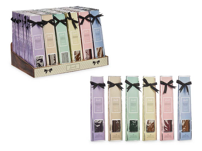 Acorde Lot de 30 Barres d'Encens avec Support 6 Parfums Assortis 30,5 x 6,5 x 2,5 cm (Set de 72)