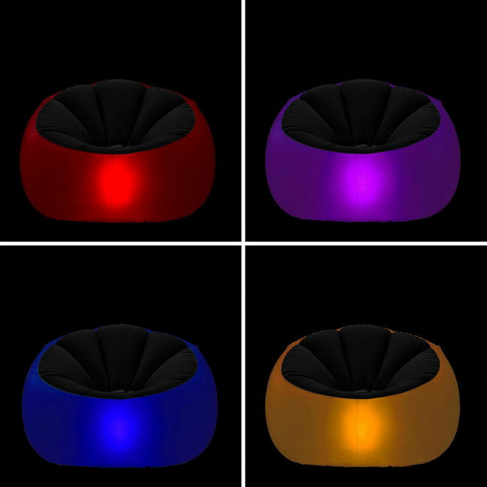 Pack Fauteuil Gonflable avec LED Multicolore et Siège gonflable avec LED multicolore et télécommande InnovaGoods