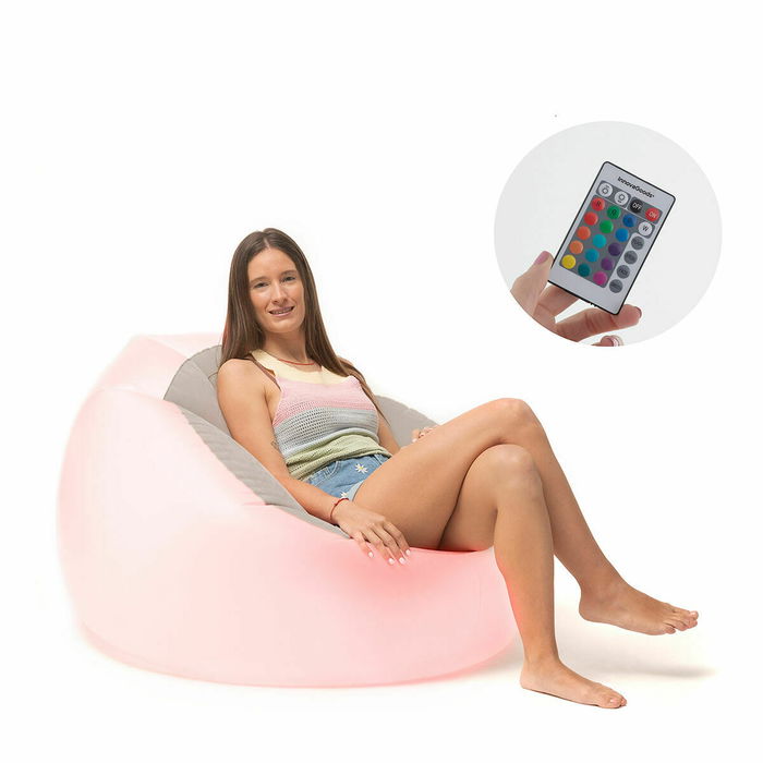 Pack Fauteuil Gonflable avec LED Multicolore et Siège gonflable avec LED multicolore et télécommande InnovaGoods